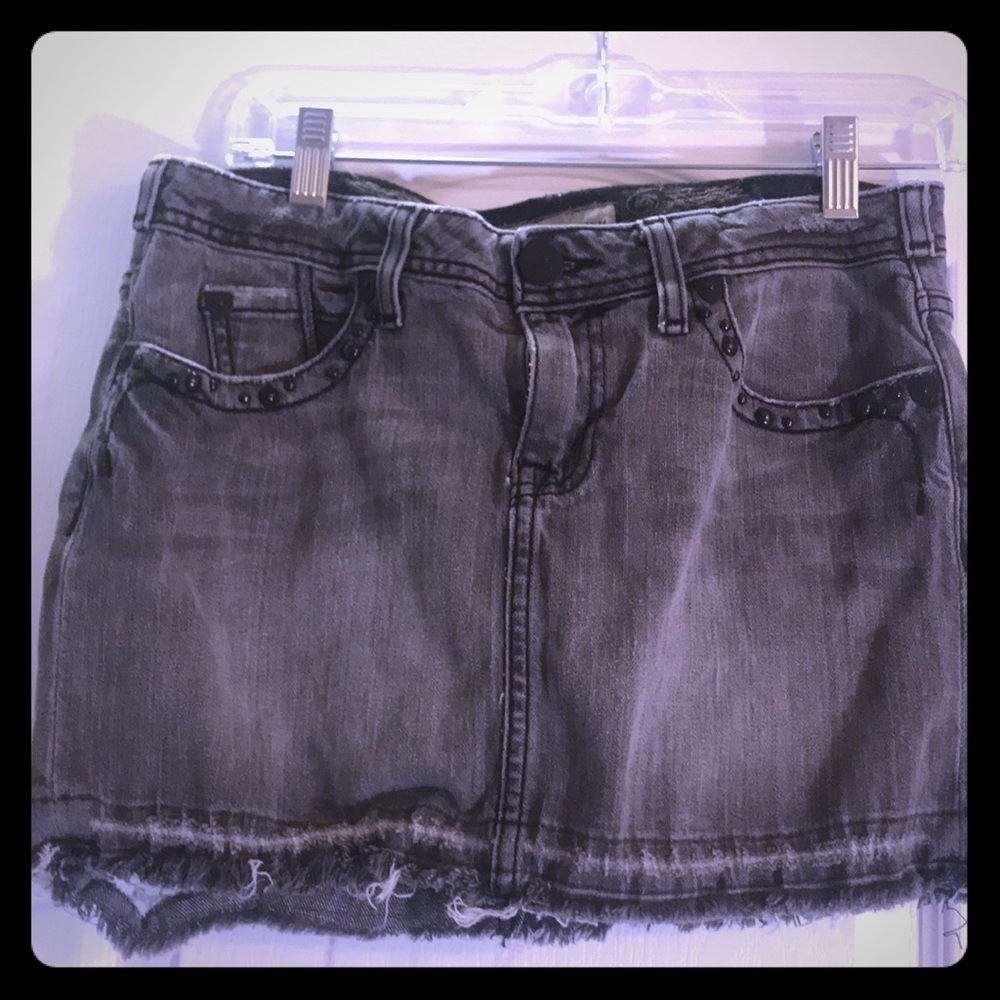 Black Miniskirt with Black Rivet Embellishments
